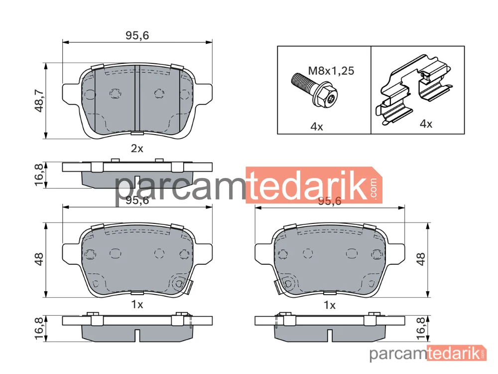 BOSCH 0986494747 | Fren Balatası (Arka) — Opel Corsa E, Opel Adam