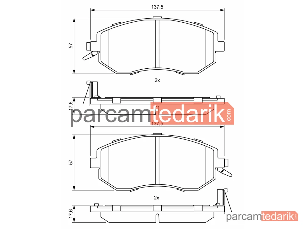 BOSCH 0986494761 | Fren Balatası (Ön) — Subaru Legacy V, Subaru XV