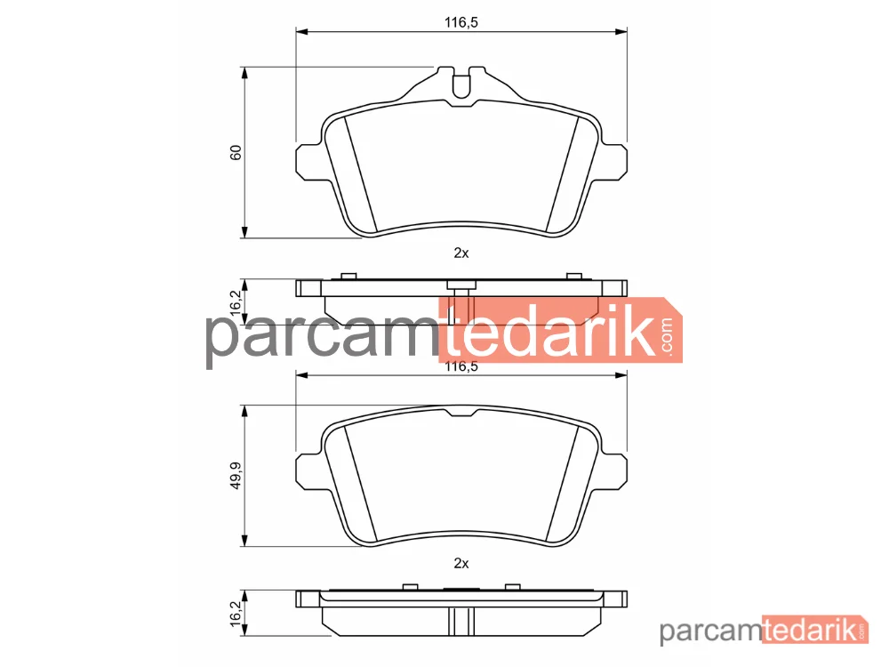 BOSCH 0986494771 | Fren Balatası (Arka) — Mercedes-Benz Gle, Mercedes-Benz Gle Coupe, Mercedes-Benz Gls
