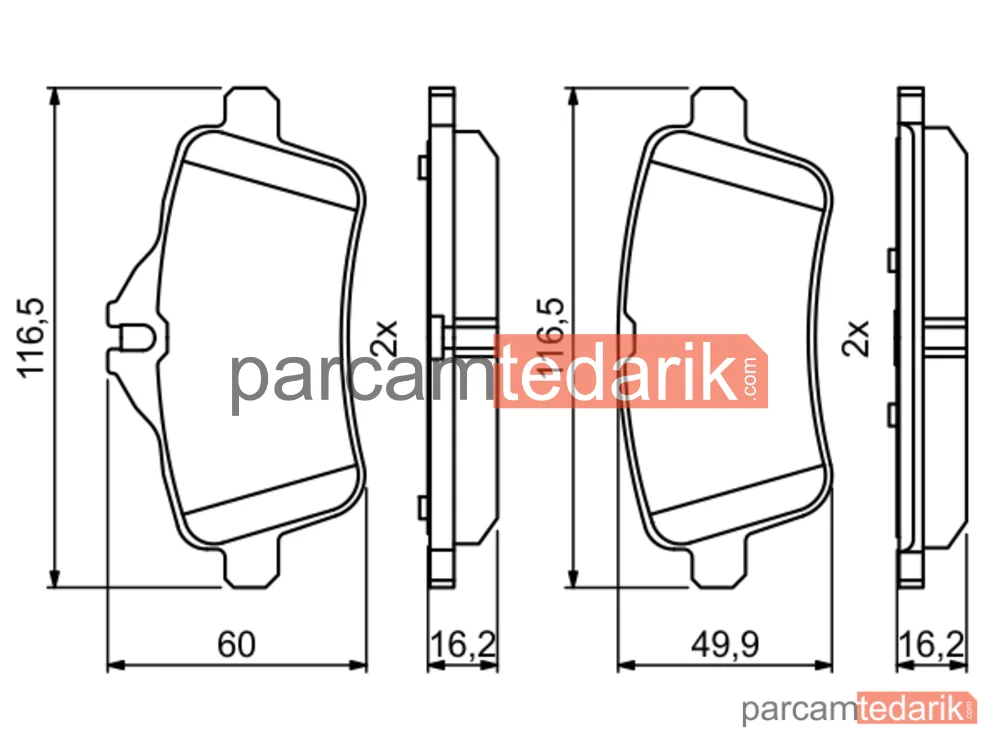 BOSCH 0986494771 | Fren Balatası (Arka) — Mercedes-Benz Gle, Mercedes-Benz Gle Coupe, Mercedes-Benz Gls