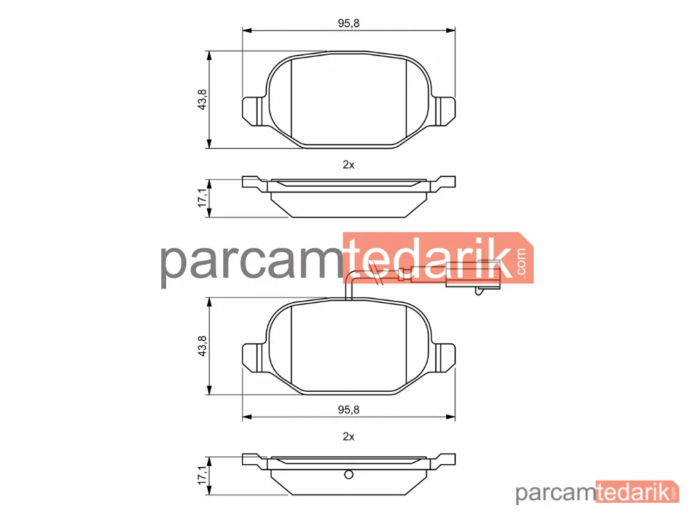 BOSCH 0986494776 | Fren Balatası (Arka) — Alfa Romeo Mito