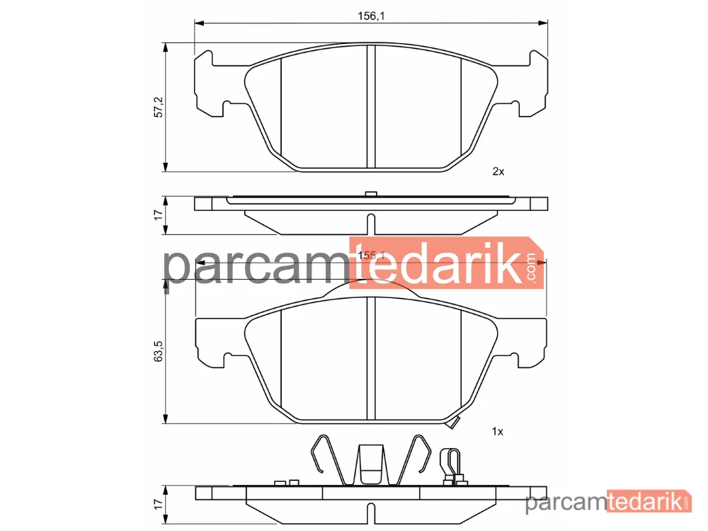 BOSCH 0986494785 | Fren Balatası — Honda Civic X, Honda Civic IX Tourer