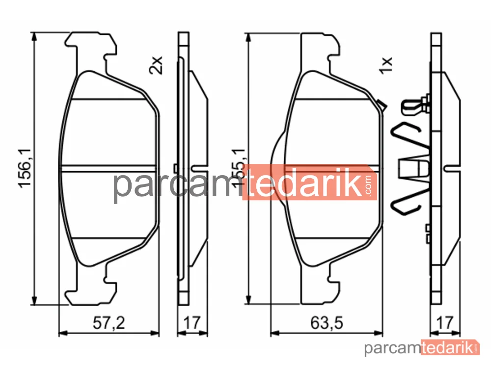 BOSCH 0986494785 | Fren Balatası — Honda Civic X, Honda Civic IX Tourer
