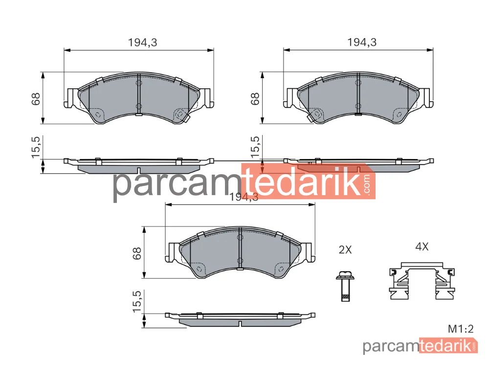BOSCH 0986494791 | Fren Balatası (Ön) — Ford Ranger
