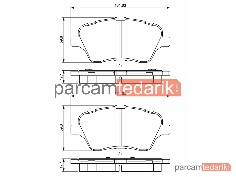 BOSCH 0986494792 | Fren Balatası (Ön) — Ford B-Max, Ford Tourneo Courier B460 Mpv
