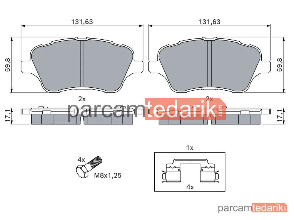BOSCH 0986494792 | Fren Balatası (Ön) — Ford B-Max, Ford Tourneo Courier B460 Mpv