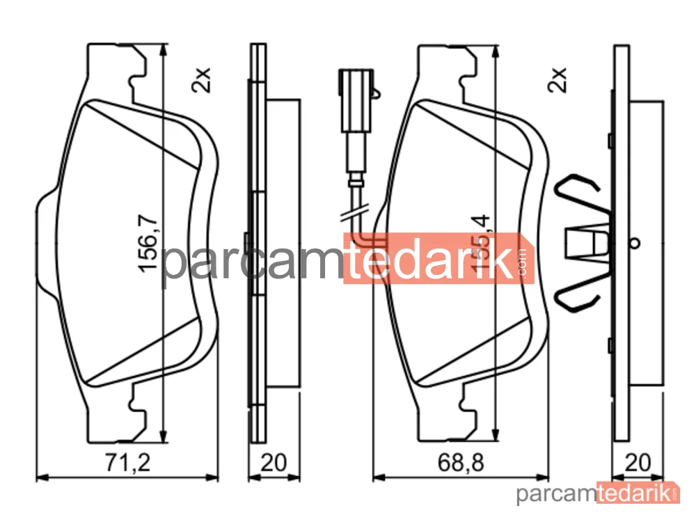 BOSCH 0986494795 | Fren Balatası (Ön) — Fiat Doblo Cargo, Fiat Doblo, Lancia Delta III