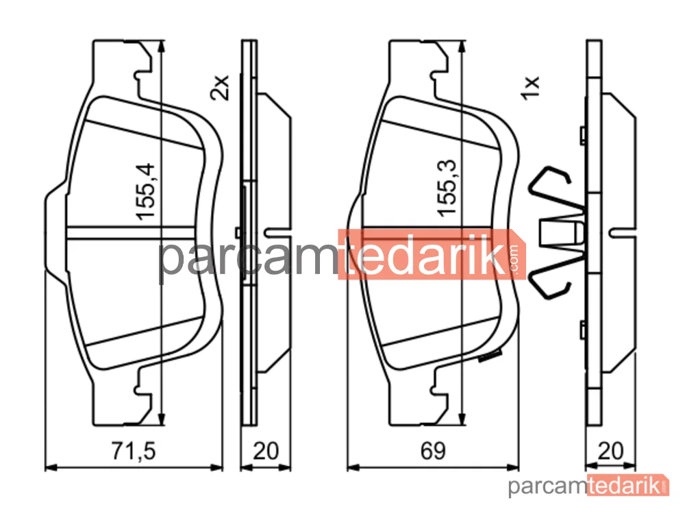 BOSCH 0986494801 | Fren Balatası (Ön) — Fiat 500L