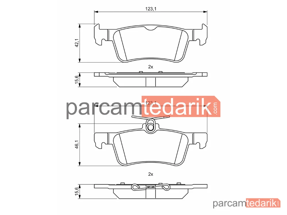 BOSCH 0986494811 | Fren Balatası (Arka) — Peugeot 308 II, Peugeot 308 SW II