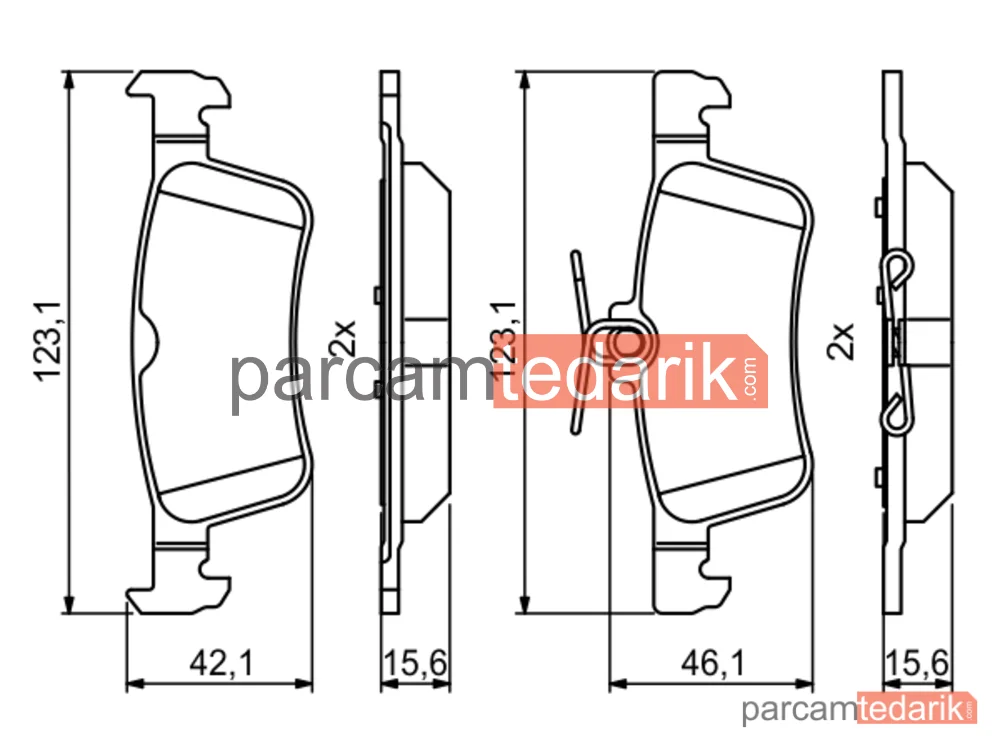 BOSCH 0986494811 | Fren Balatası (Arka) — Peugeot 308 II, Peugeot 308 SW II