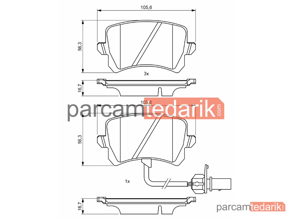 BOSCH 0986494814 | Fren Balatası (Arka) — Audi Q3
