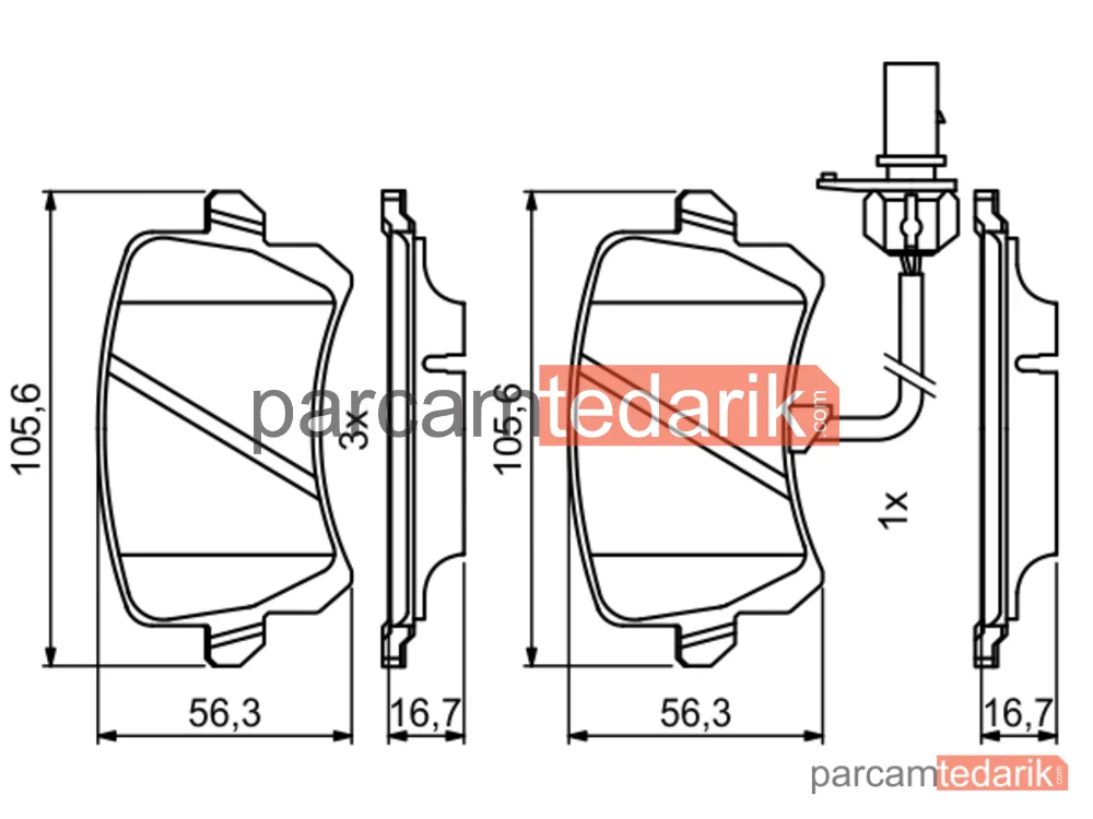 BOSCH 0986494814 | Fren Balatası (Arka) — Audi Q3