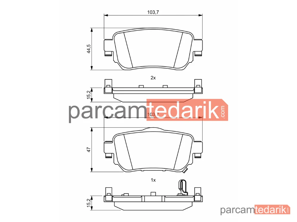 BOSCH 0986494816 | Fren Balatası (Arka) — Nissan X-Trail III, Renault Kadjar, Nissan Qashqai II