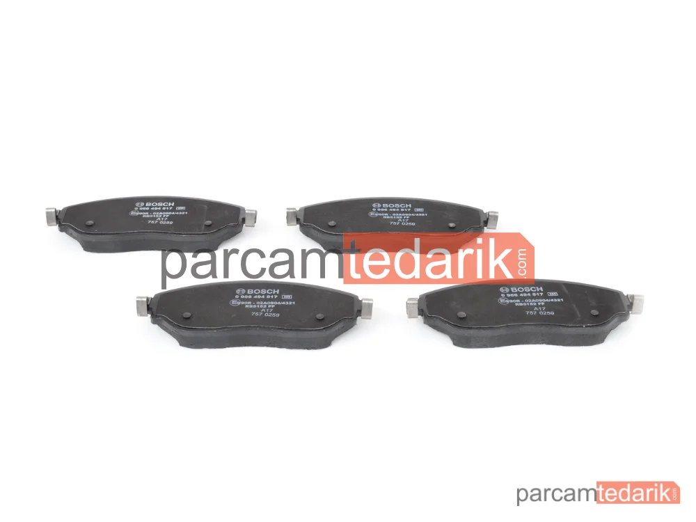 BOSCH 0986494817 | Fren Balatası — Renault Trafic III, Fiat Talento