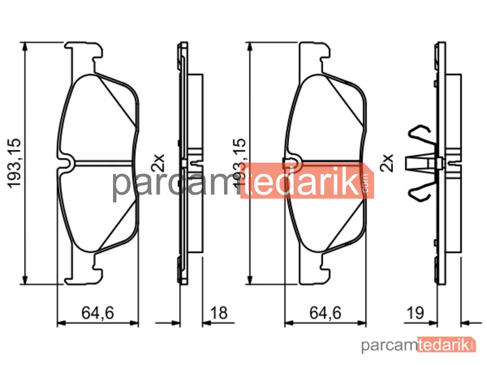 BOSCH 0986494818 | Fren Balatası (Ön) — Land Rover Range Rover Evoque, Land Rover Discovery Sport