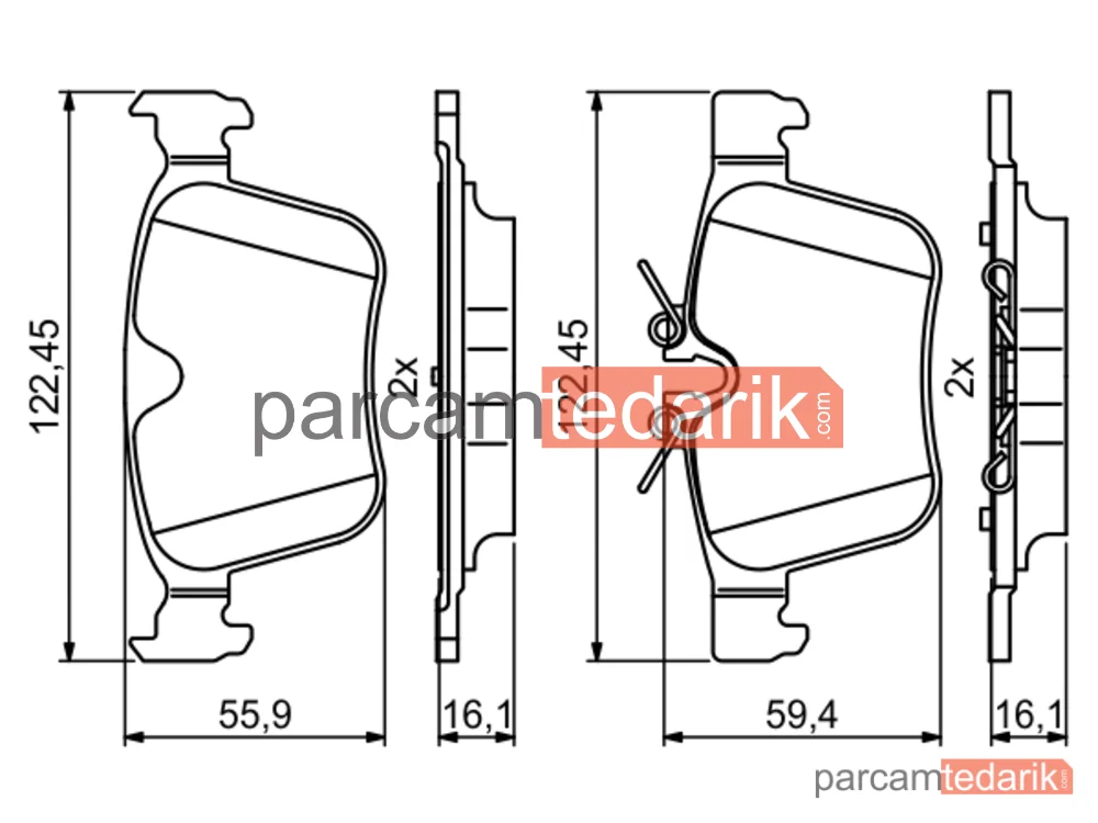 BOSCH 0986494819 | Fren Balatası (Arka) — Volvo S90 II, Volvo V90 II, Volvo XC60 II