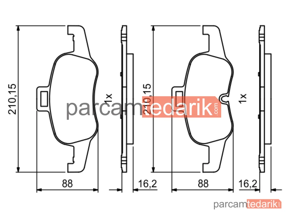 BOSCH 0986494820 | Fren Balatası (Ön) — Audi TT, Audi TT Roadster