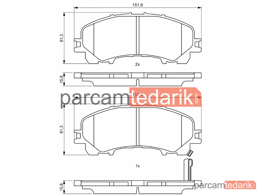 BOSCH 0986494821 | Fren Balatası — Nissan X-Trail III, Infiniti Q50, Renault Koleos II