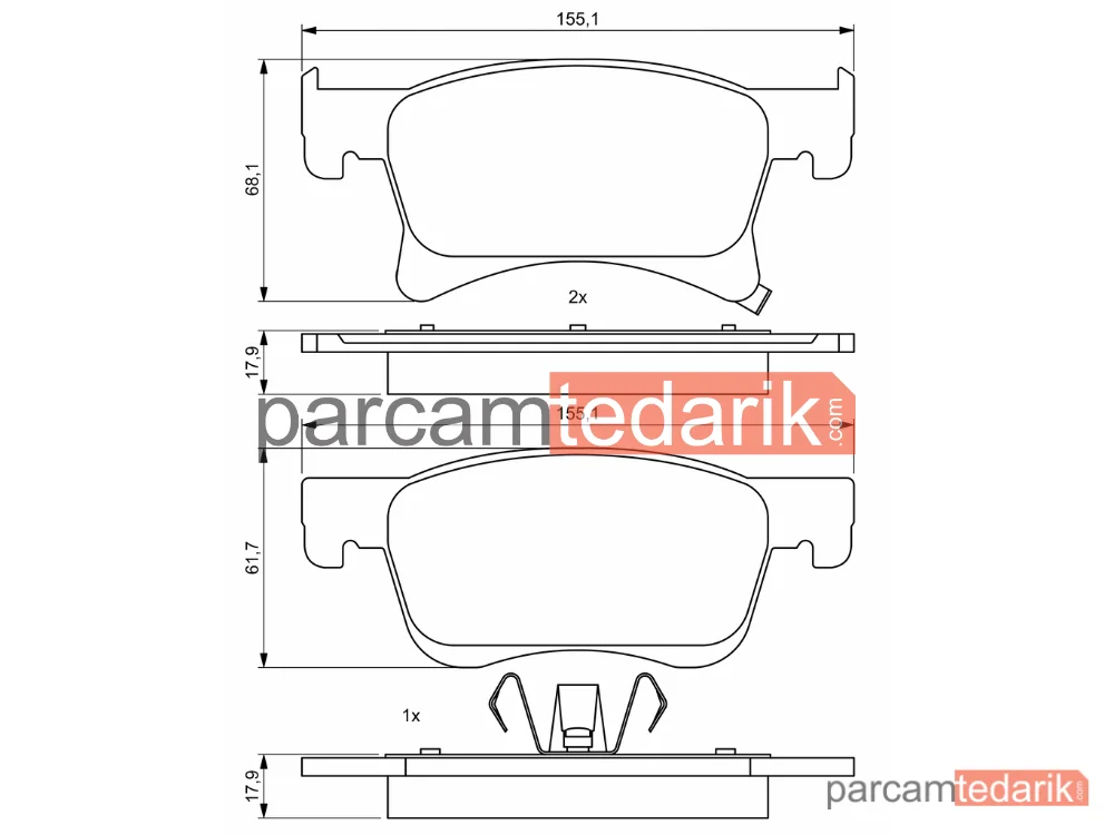 BOSCH 0986494823 | Fren Balatası — Opel Corsa E, Opel Adam