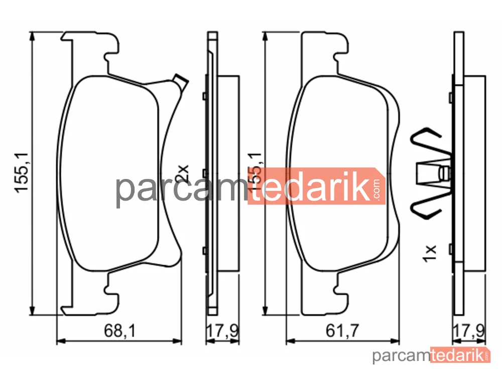 BOSCH 0986494823 | Fren Balatası — Opel Corsa E, Opel Adam
