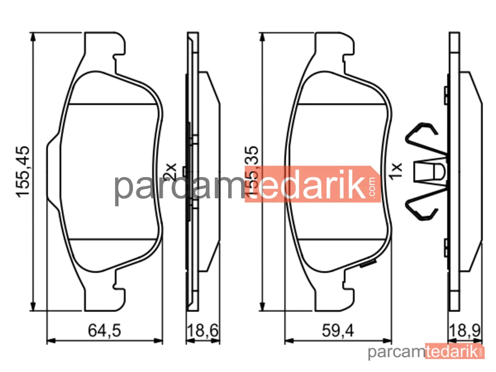 BOSCH 0986494826 | Fren Balatası (Ön) — Fiat 500X, Jeep Renegade Suv, Jeep Renegade