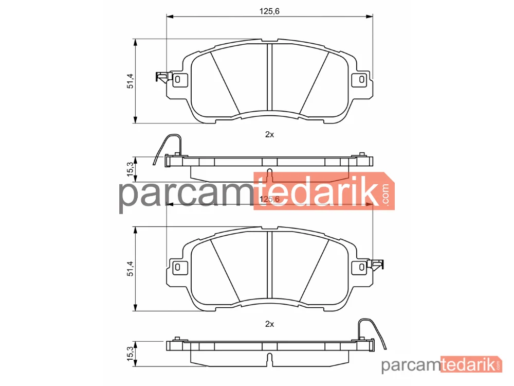BOSCH 0986494832 | Fren Balatası (Ön) — Mazda 2