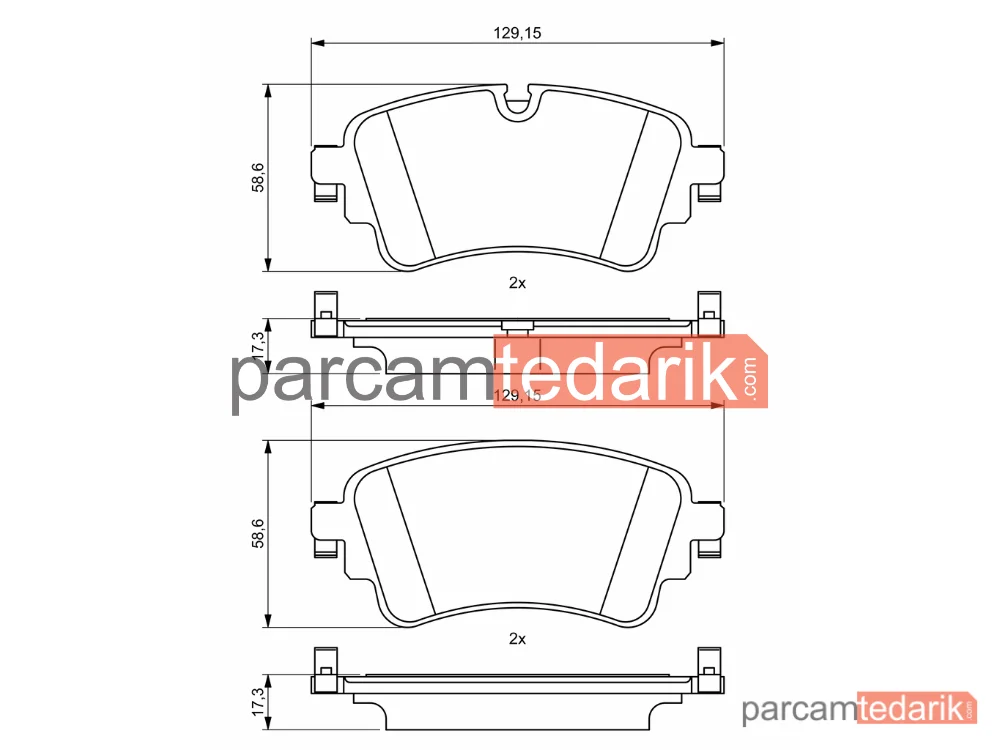 BOSCH 0986494833 | Fren Balatası (Arka) — Audi A4 B9, Audi A5, Audi A5 Cabrio
