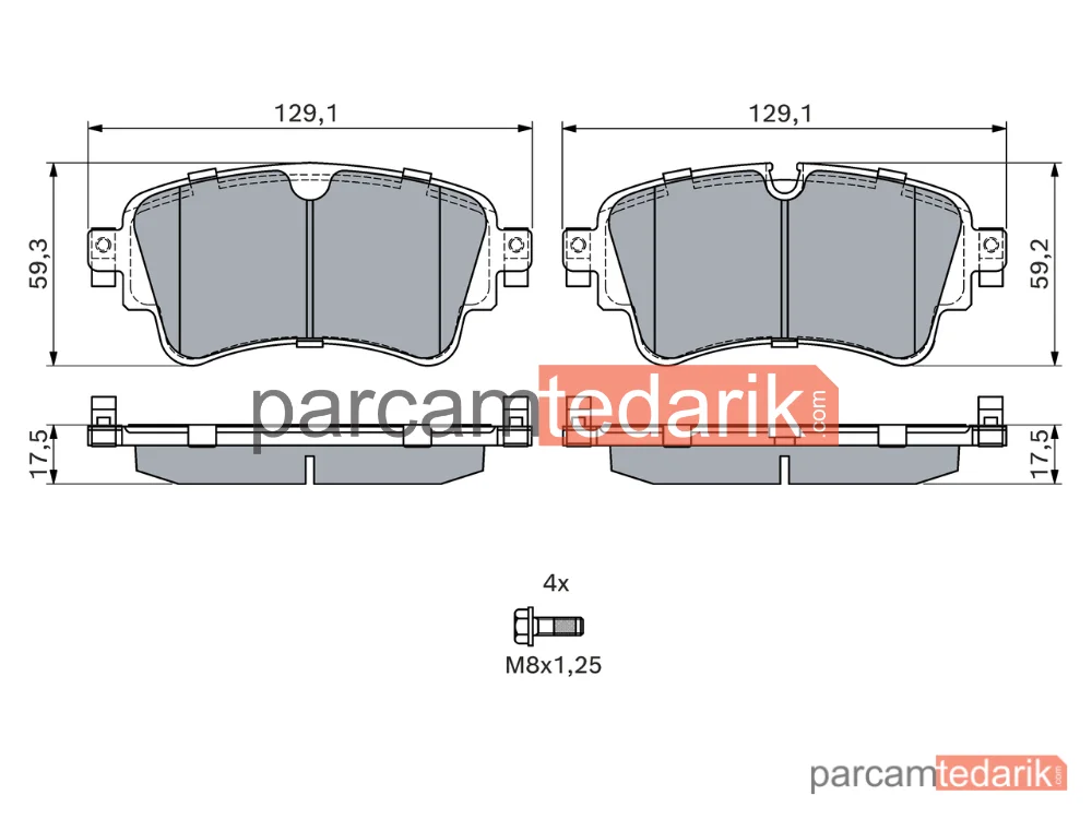 BOSCH 0986494833 | Fren Balatası (Arka) — Audi A4 B9, Audi A5, Audi A5 Cabrio