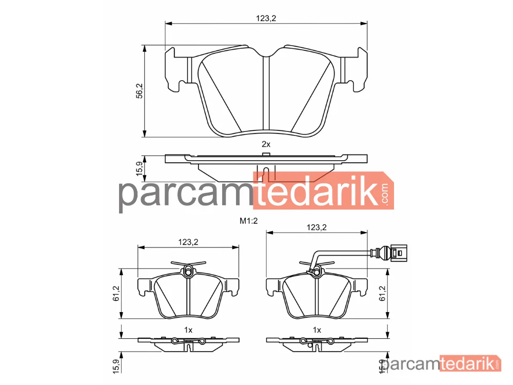 BOSCH 0986494835 | Fren Balatası (Arka) — Audi A3, Audi A3 Limousine, Audi Q3