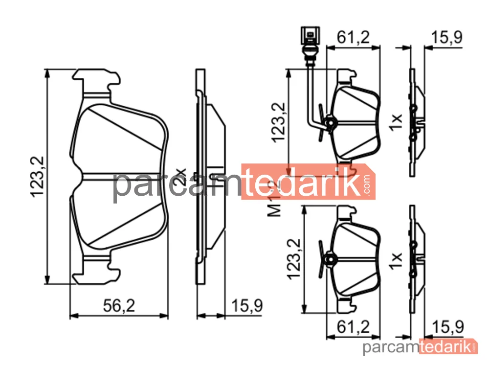 BOSCH 0986494835 | Fren Balatası (Arka) — Audi A3, Audi A3 Limousine, Audi Q3
