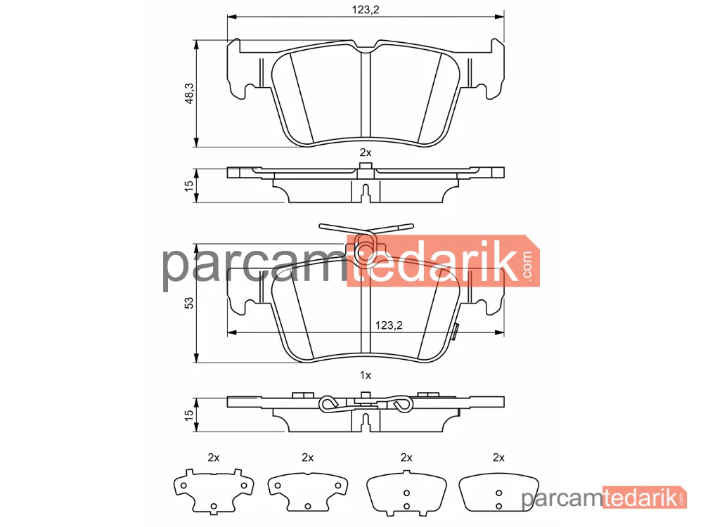 BOSCH 0986494839 | Fren Balatası (Arka) — Ford Focus IV, Ford Kuga II, Ford Galaxy III