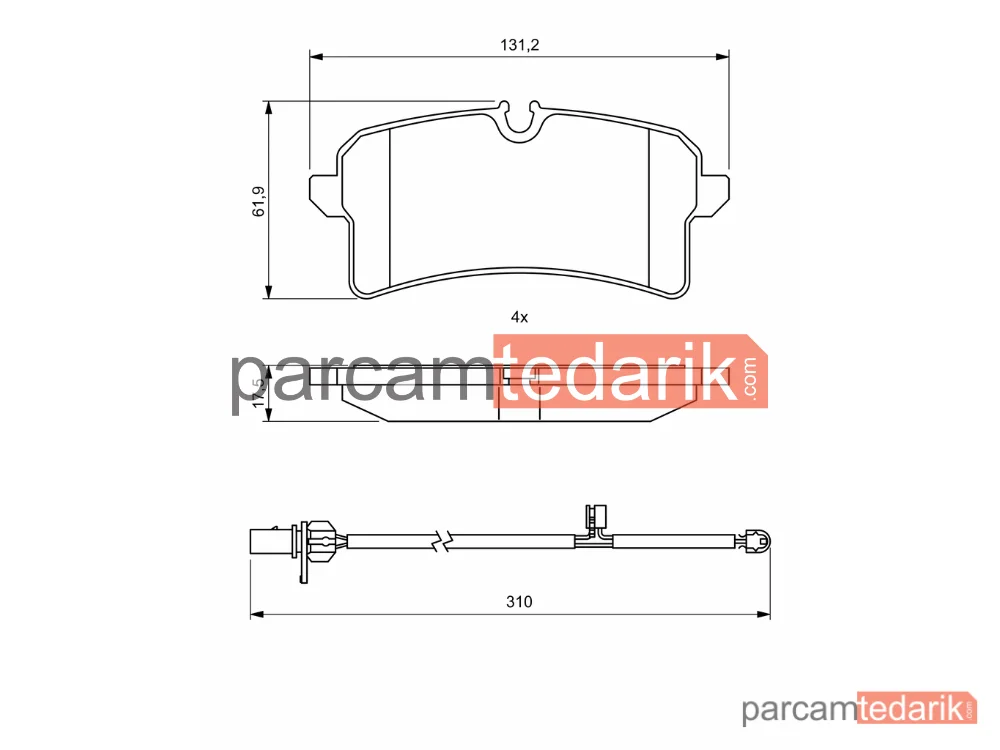 BOSCH 0986494841 | Fren Balatası (Arka) — Audi A8 D4
