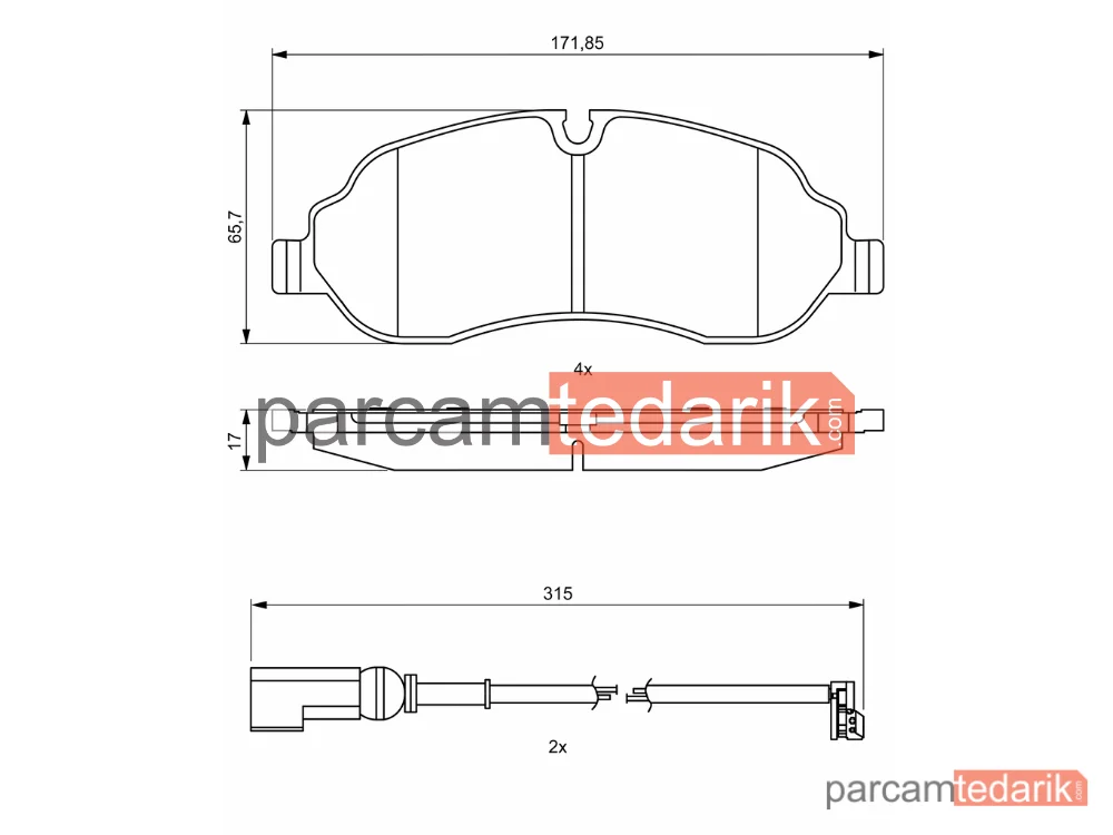 BOSCH 0986494845 | Fren Balatası — Ford Transit V363, Ford Transit Custom V362, Ford Tourneo Custom V362