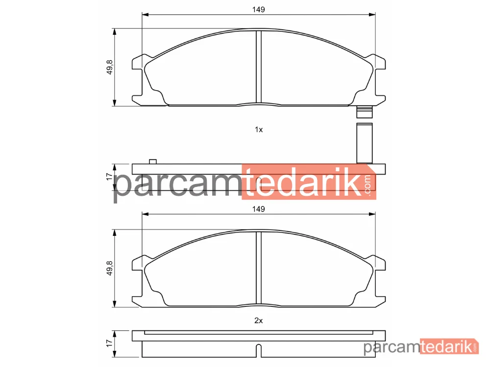 BOSCH 0986494848 | Fren Balatası (Ön) — Dongfeng (dfac) Ruiqi, Nissan Urvan