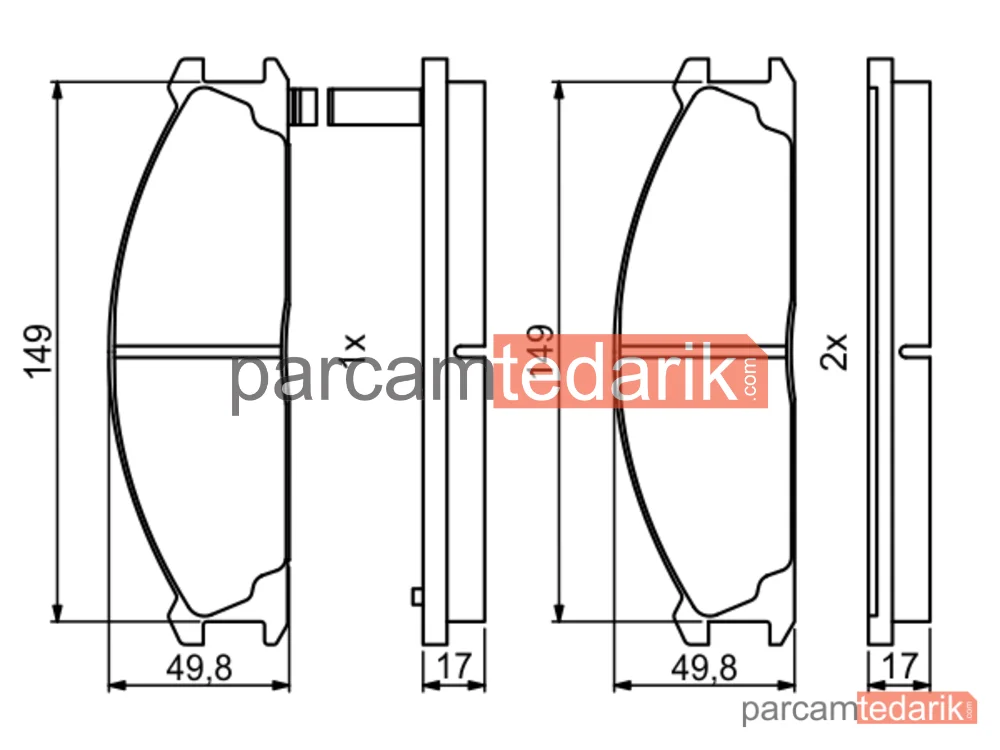 BOSCH 0986494848 | Fren Balatası (Ön) — Dongfeng (dfac) Ruiqi, Nissan Urvan