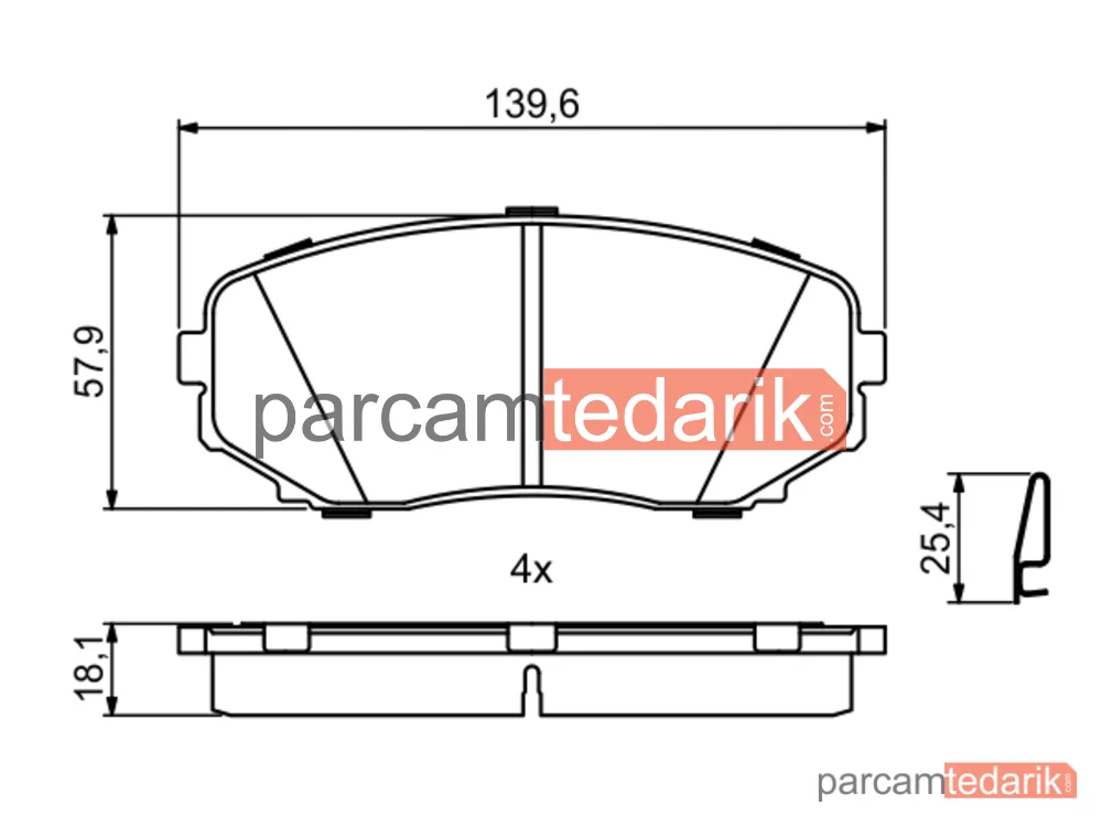 BOSCH 0986494879 | Fren Balatası (Ön) — Mazda CX-7