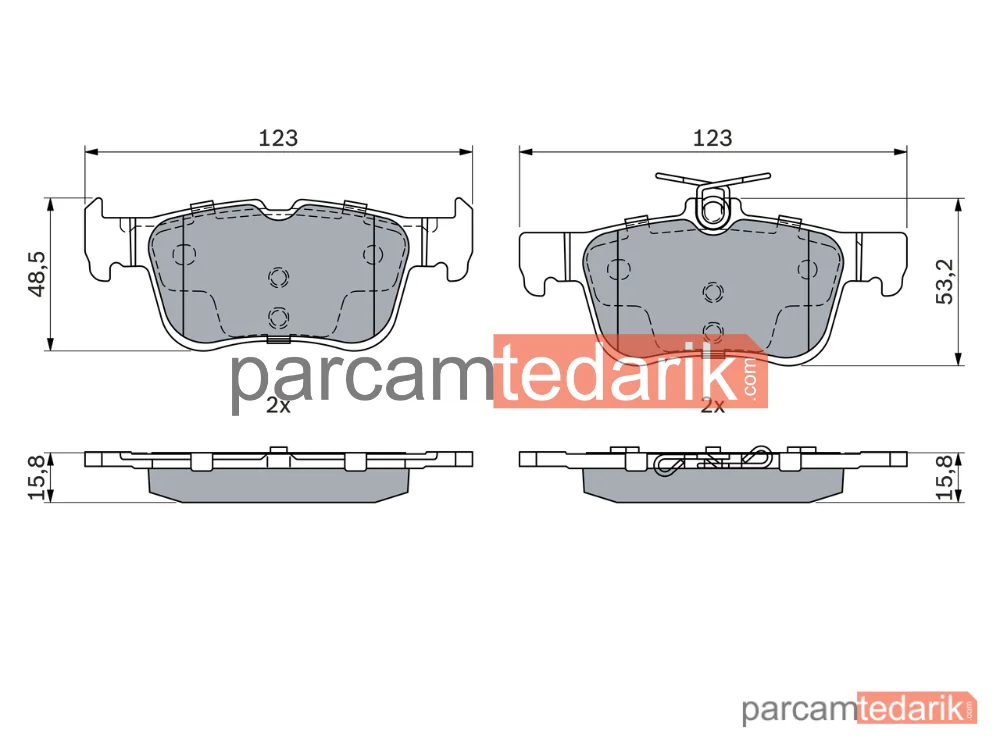0986494888 | Fren Balatası (Arka) — Ford Mondeo V, Ford Galaxy III, Ford S-Max