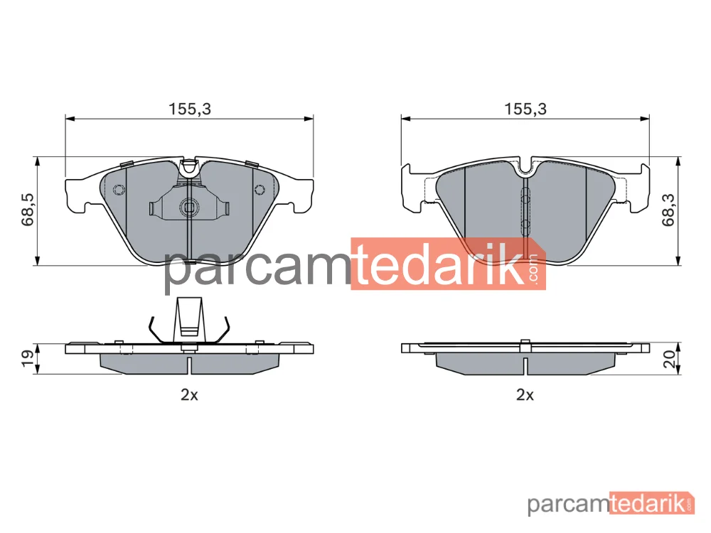 BOSCH 0986494898 | Fren Balatası (Arka) — BMW 5, BMW 5 Touring