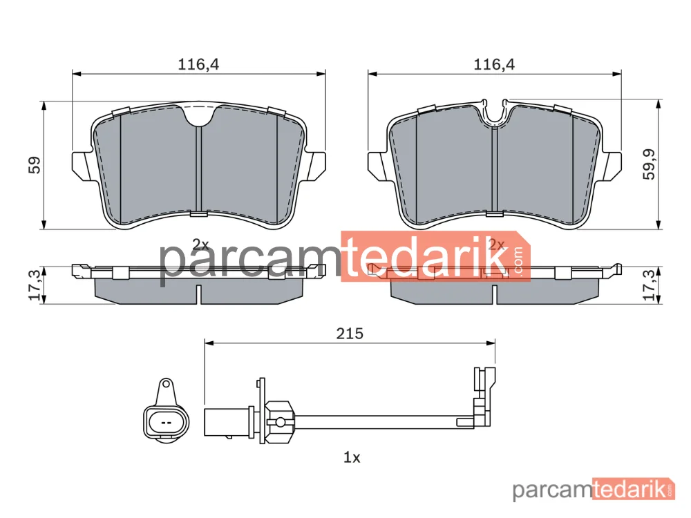 BOSCH 0986494916 | Fren Balatası (Arka) — Audi A7, Audi A6 Allroad C7, Porsche Macan