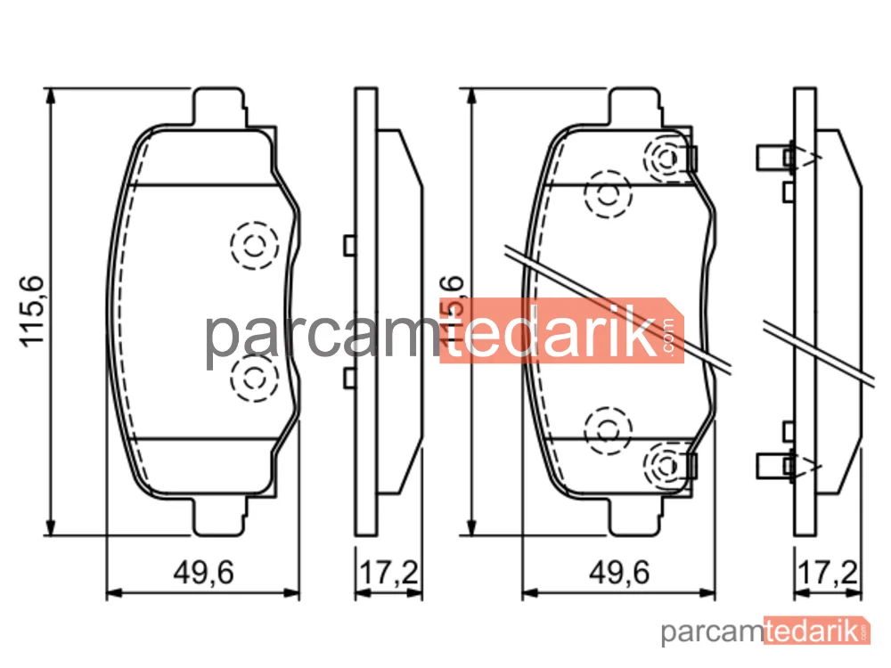 BOSCH 0986494930 | Fren Balatası (Arka) — Fiat 500X, Jeep Renegade Suv