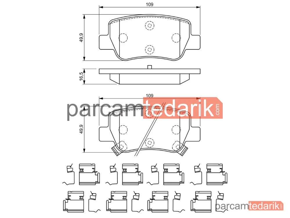 BOSCH 0986494933 | Fren Balatası (Arka) — Toyota Avensis