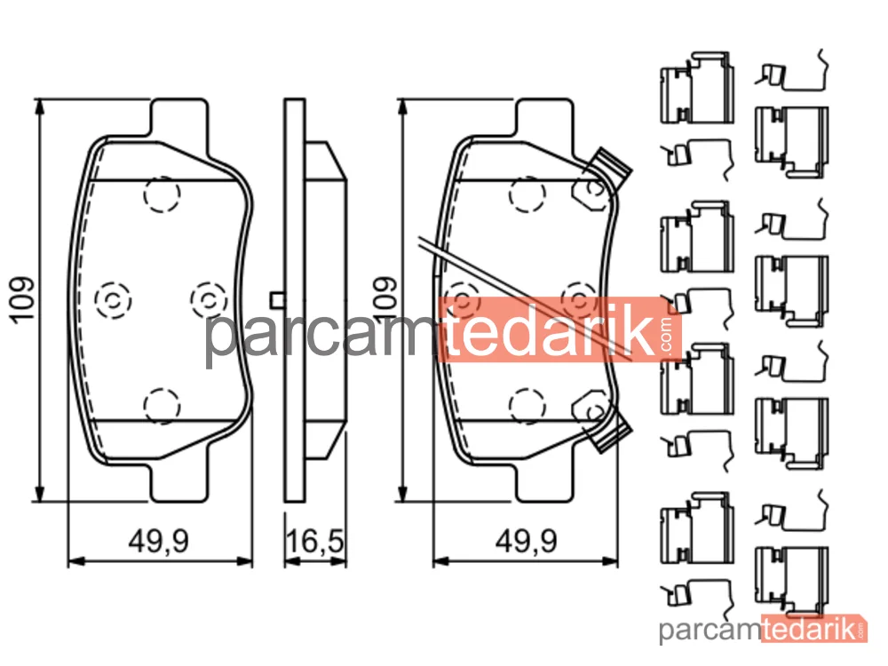 BOSCH 0986494933 | Fren Balatası (Arka) — Toyota Avensis