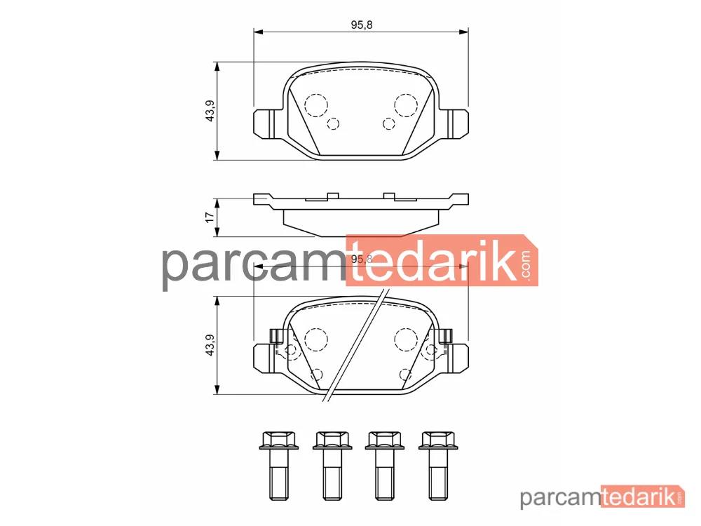BOSCH 0986494934 | Fren Balatası (Arka) — Fiat 500L