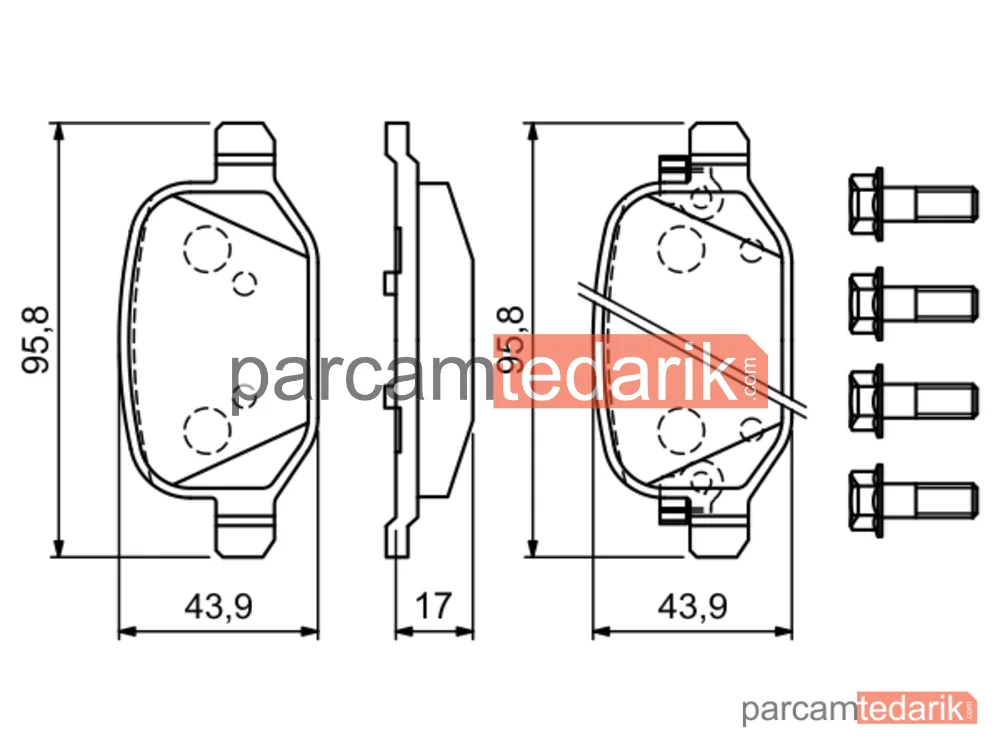 BOSCH 0986494934 | Fren Balatası (Arka) — Fiat 500L