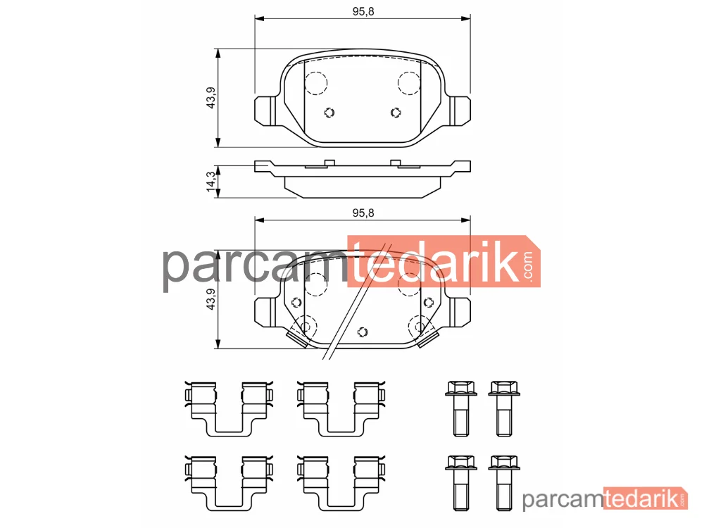 BOSCH 0986494935 | Fren Balatası (Arka) — Fiat Panda