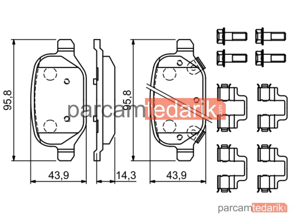 BOSCH 0986494935 | Fren Balatası (Arka) — Fiat Panda