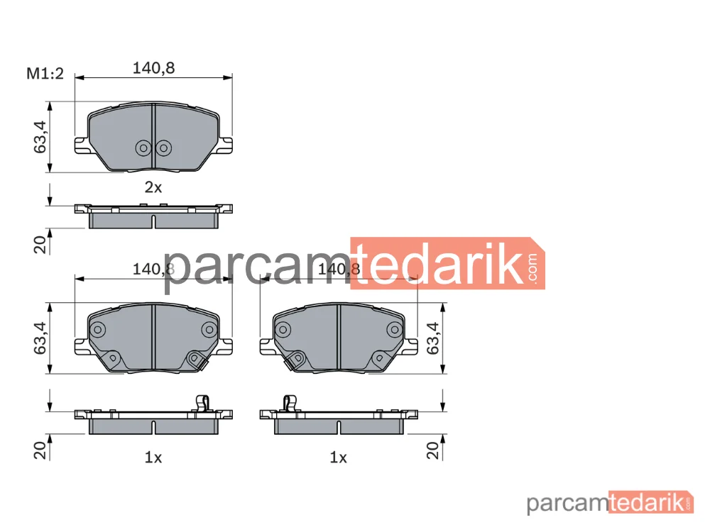 BOSCH 0986494941 | Fren Balatası (Ön) — Fiat 500X, Jeep Renegade Suv, Jeep Compass