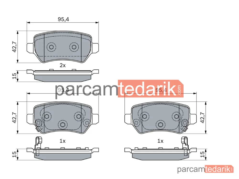 BOSCH 0986494954 | Fren Balatası (Arka) — Kia Ceed, Kia Ceed Sportswagon, Kia Pro Ceed