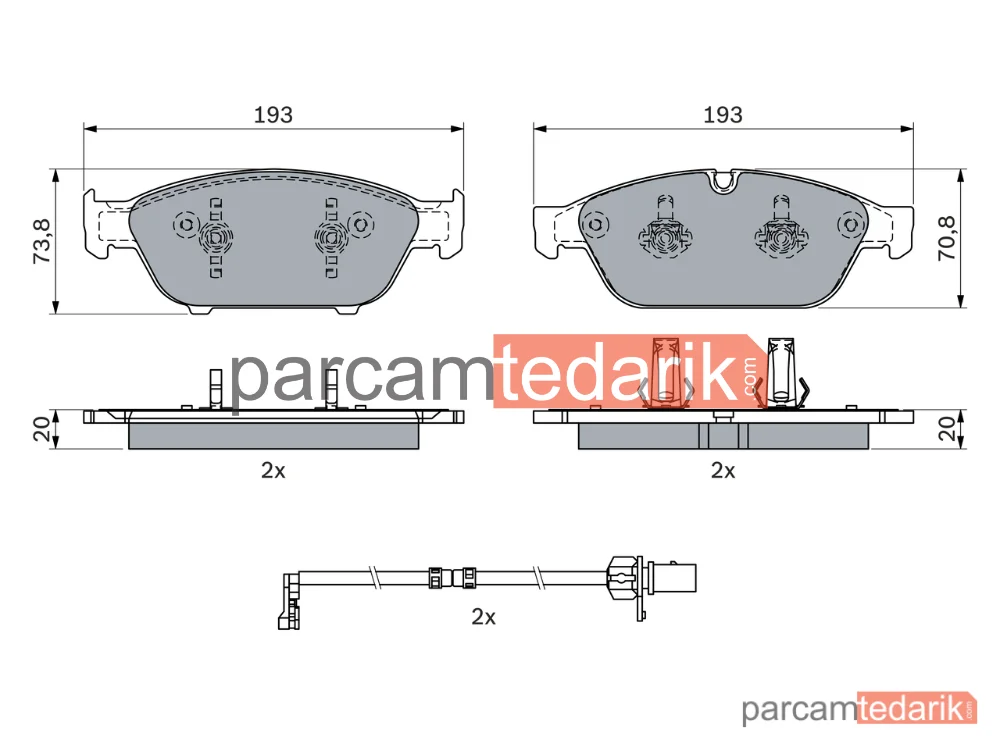 BOSCH 0986494987 | Fren Balatası (Ön) — Audi A6 C7, Audi A7, Audi A6 Allroad C7