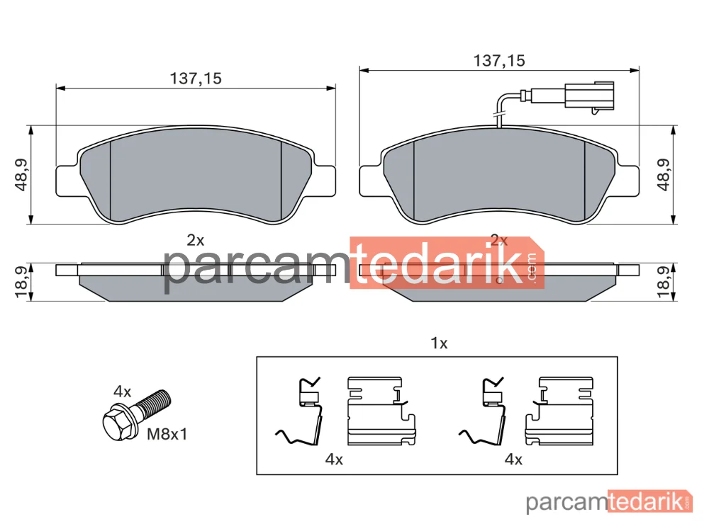 BOSCH 0986494994 | Fren Balatası (Arka) — Citroen Jumper III, Peugeot Boxer, Fiat Ducato